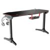 MESA GAMING PRO800 XL FIBRA CARBONO  LUZ RGB  ALFOMBRILLA 140CM MUVIP - Imagen 2