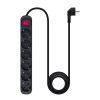 REGLETA NANOCABLE 6 SCHUKOS INTERRUPTOR 1,4M BLACK - Imagen 2