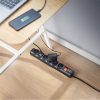 REGLETA TRUST 6 SCHUKOS INTERRUPTOR 1,8M BLACK - Imagen 3