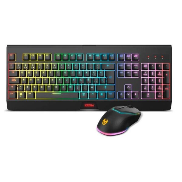 TECLADO + RATON GAMING KROM KABALA WIRELESS RGB RETROILUMINADO BLACK