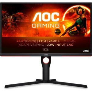 MONITOR GAMING AOC 24.5 240HZ MULTIMEDIA ERGONOMICO HDMI DP BLACK RED