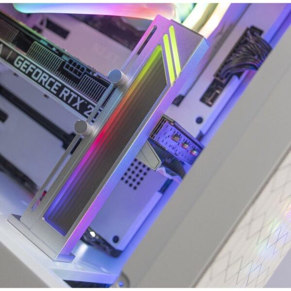 SOPORTE MARS GAMING PARA TARJETA DE VIDEO MAGNETICO RGB SILVER - Imagen 4