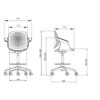 SILLA   TABURETE DE OFICINA TOP WORK GRIS CLARO CROMAD - Imagen 6