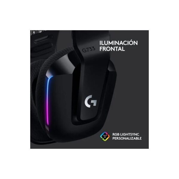 AURICULARES + MICROFONO LOGITECH GAMING G733 RGB WIRELESS BLACK - Imagen 3