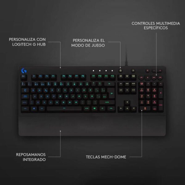 TECLADO GAMING LOGITECH G213 USB RGB BLACK - Imagen 5