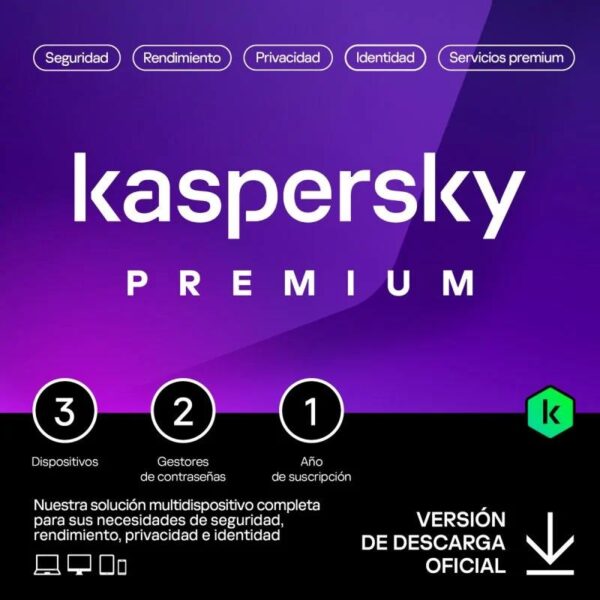 ANTIVIRUS KASPERSKY PREMIUM 1YEAR 3L PC MAC ANDROID IOS L.ELECTRONICA