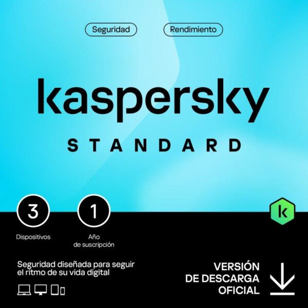 ANTIVIRUS KASPERSKY STANDARD 1YEAR 3L PC MAC ANDROID IOS L.ELECTRONICA