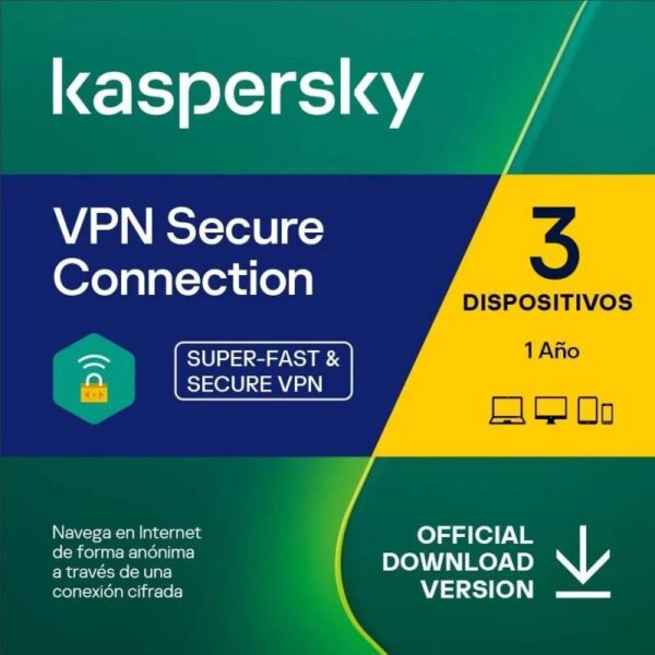 ANTIVIRUS KASPERSKY VPN SECURE CONNECTION 1YEAR 3L PC MAC ANDROID IOS