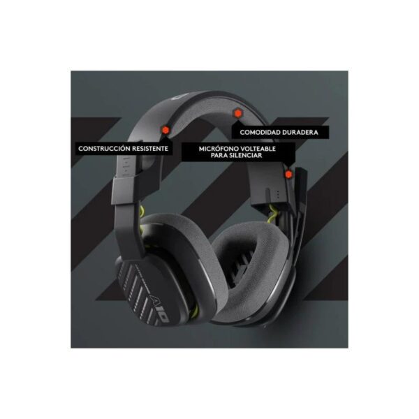 AURICULARES + MICROFONO LOGITECH GAMING A10 ASTRO JACK 3.5MM BLACK - Imagen 2