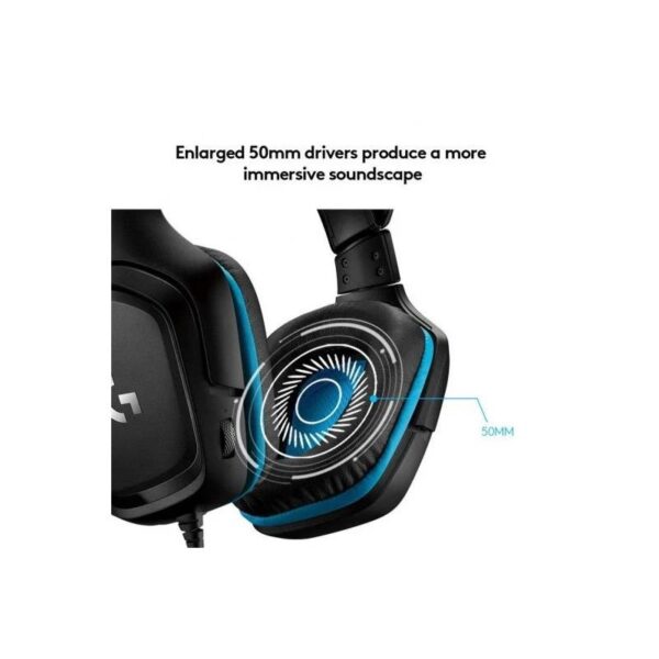 AURICULARES + MICROFONO LOGITECH GAMING G432 USB  DTS 7.1 BLACK BLUE - Imagen 3