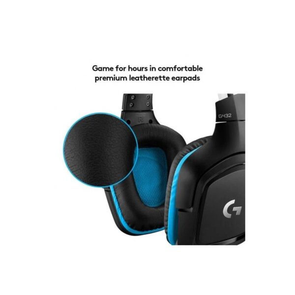 AURICULARES + MICROFONO LOGITECH GAMING G432 USB  DTS 7.1 BLACK BLUE - Imagen 4