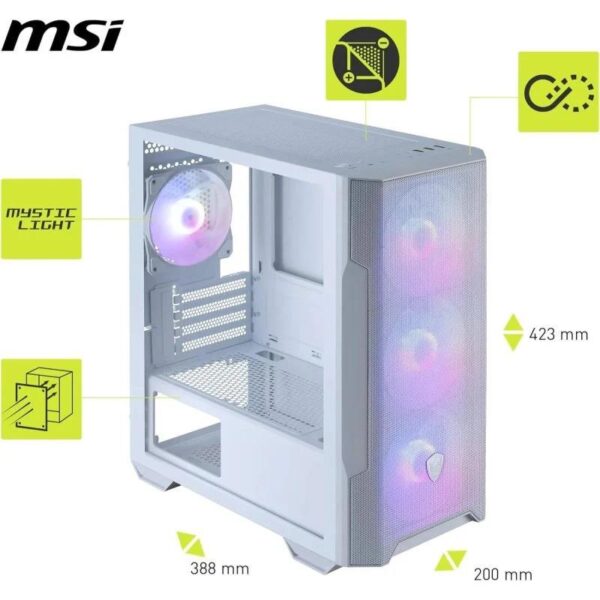 CAJA ORDENADOR GAMING MSI MAG FORGE M100R MATX ARGB WHITE - Imagen 3