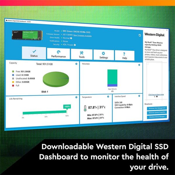 DISCO DURO SSD WESTERN DIGITAL 1TB M2 NVME PCIE SN350 M.2 2280 - Imagen 7