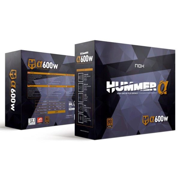 FUENTE DE ALIMENTACION NOX HUMMER ALPHA 600W 80+ BRONZE - Imagen 5