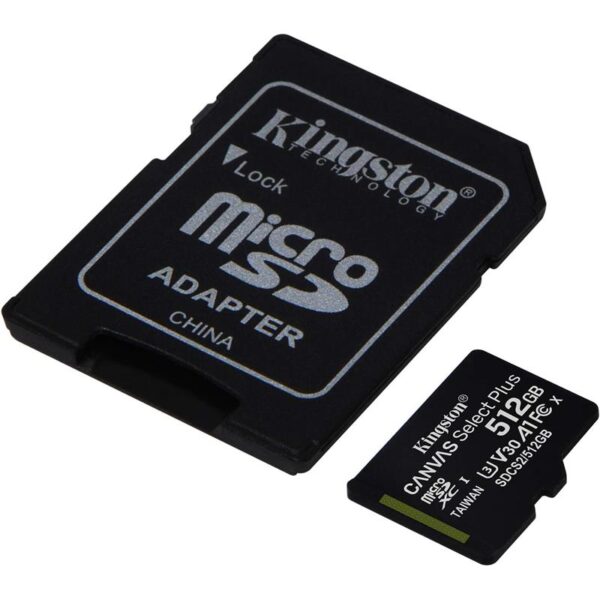 MEMORIA MICRO SD 512GB KINGSTON XC C10 + ADAPTADOR SD - Imagen 2