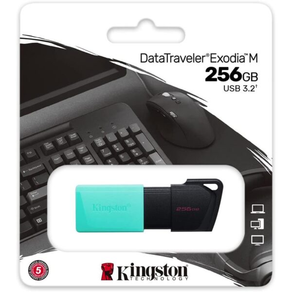 PEN DRIVE 256GB KINGSTON EXODIA USB 3.2 TURQUOISE - Imagen 3