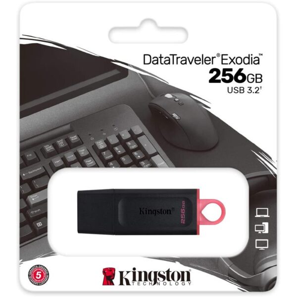 PEN DRIVE 256GB KINGSTON USB 3.2 BLACK - Imagen 5