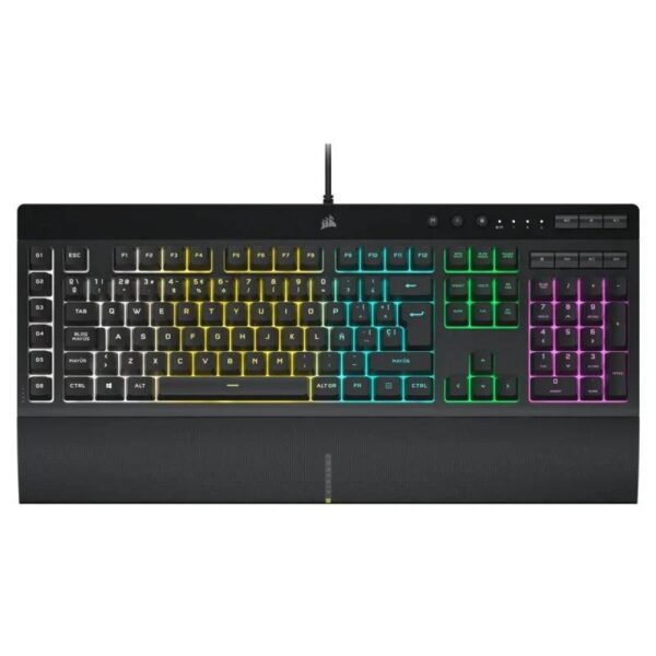 TECLADO GAMING CORSAIR K55 PRO USB ICUE RGB BLACK + REPOSAMUÑECA