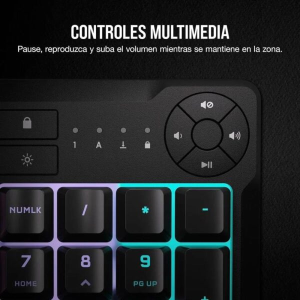 TECLADO GAMING CORSAIR K55 USB ICUE BLACK - Imagen 3