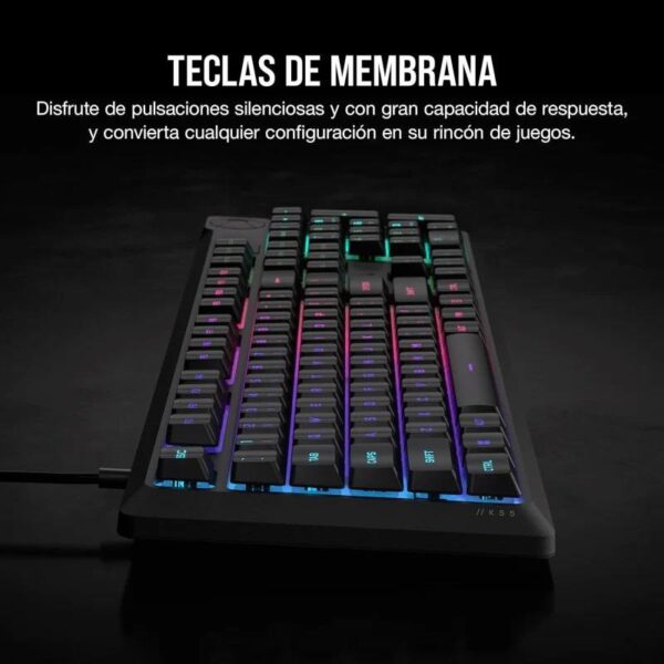 TECLADO GAMING CORSAIR K55 USB ICUE BLACK - Imagen 4