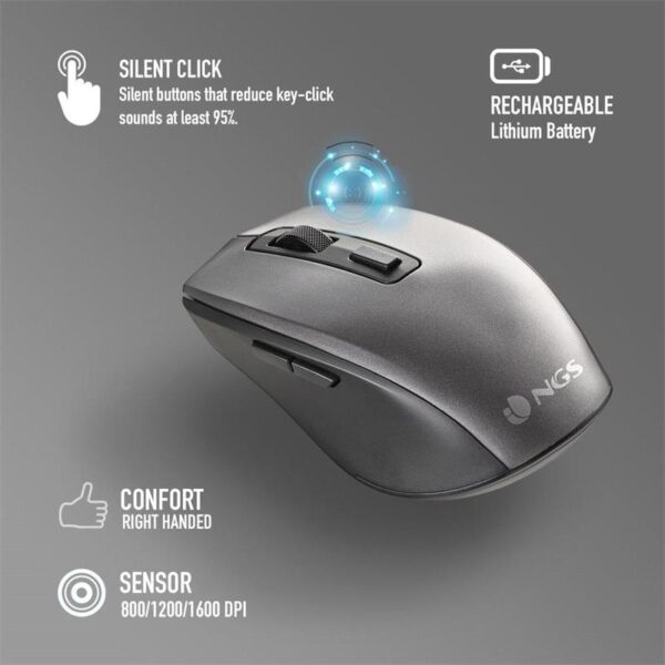 TECLADO + RATON NGS ECLIPSE SLIM SILENT WIRELESS BT MULTI RECARGABLE GREY - Imagen 4