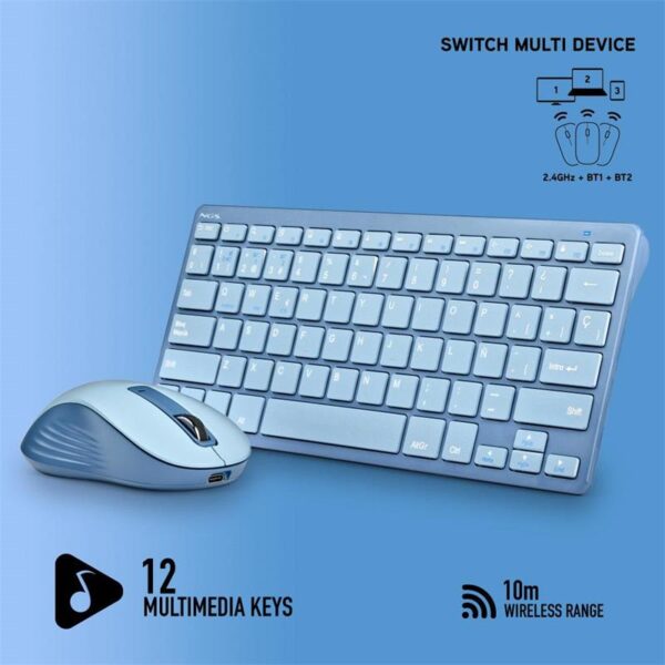 TECLADO + RATON NGS FANTASY KIT WIRELESS BLUE - Imagen 4