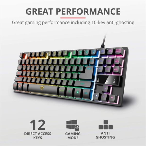 TECLADO TRUST GAMING GXT 833 METALICO USB RGB - Imagen 3