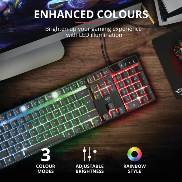 TECLADO TRUST GAMING GXT 835 USB RGB - Imagen 3