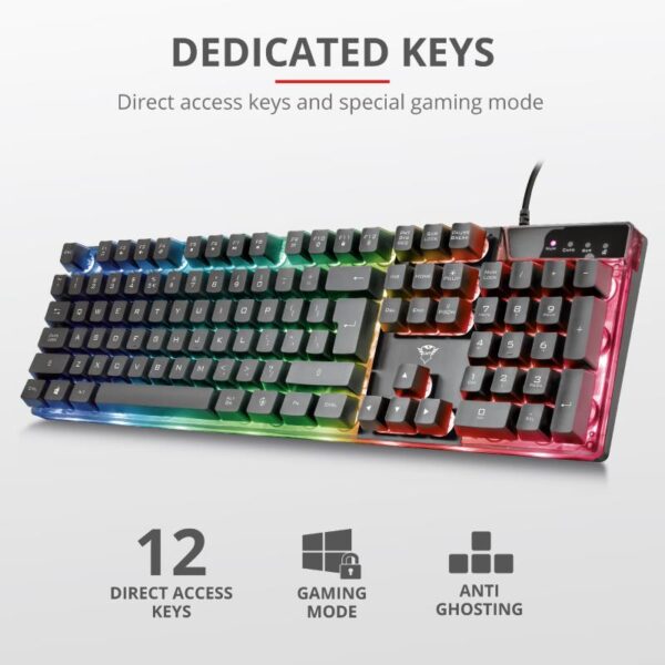 TECLADO TRUST GAMING GXT 835 USB RGB - Imagen 5