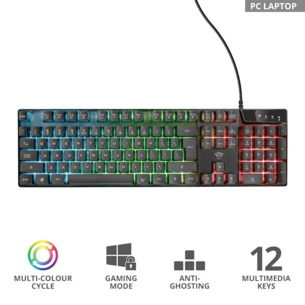 TECLADO TRUST GAMING GXT 835 USB RGB - Imagen 6