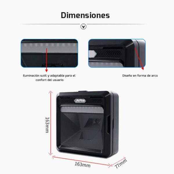 LECTOR AVPOS CODIGOS 1D + 2D + QR BP900 OMNIDIRECCIONAL USB - Imagen 10