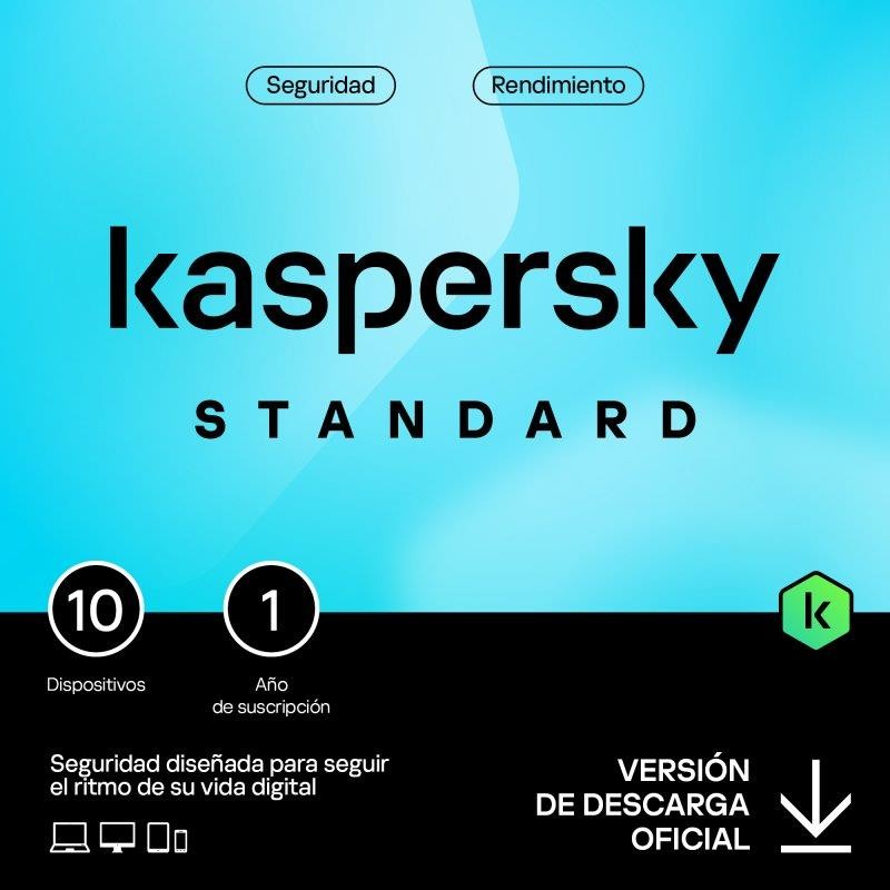 ANTIVIRUS KASPERSKY STANDARD 1YEAR 10L PC MAC ANDROID IOS L.ELECTRONICA