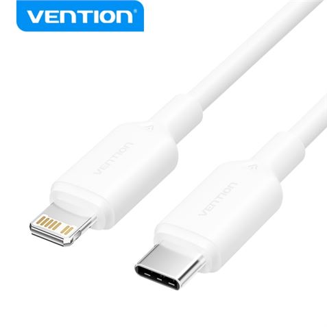 CABLE USB C A LIGHTNING  3A  1MTR BLANCO VENTION