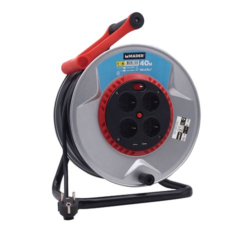 ENROLLADOR DE CABLE 40 METROS 3X2.5MM METALICO MADER