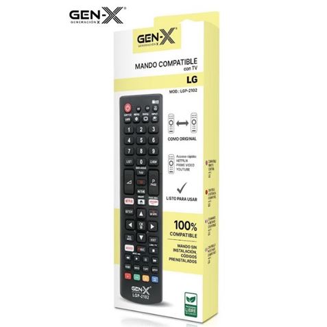 MANDO UNIVERSAL PEQUEÑO PARA TELEVISORES LG LGG-2102 GEN-X