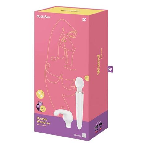 MASAJEADOR CON DOBLE CABEZAL VIBRADOR DOUBLE WAND-ER APP SATISFYER