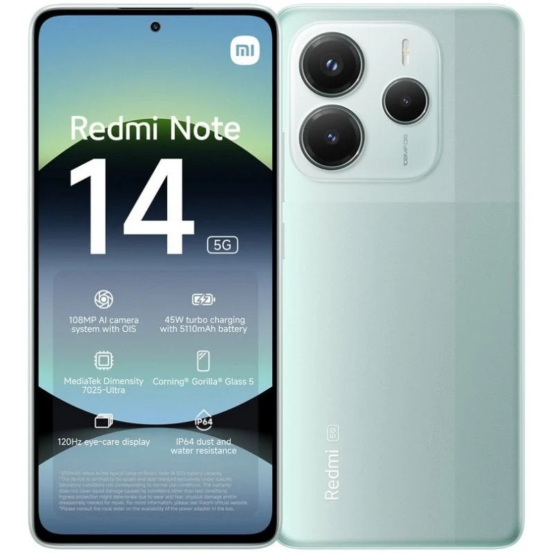 Xiaomi Redmi NOTE 14 6.67 6GB 128GB 108MP NFC 5G GREEN