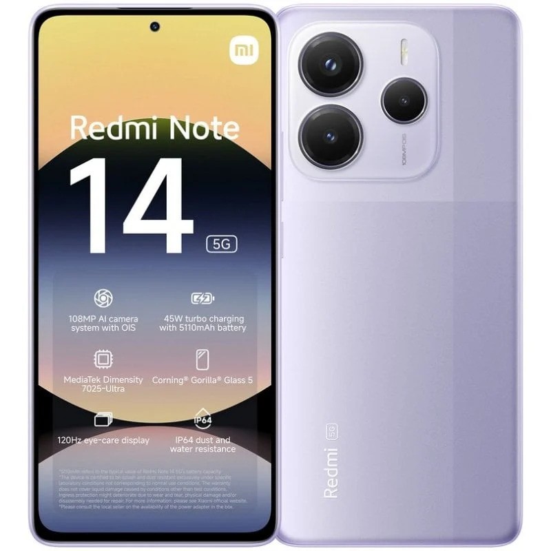 Xiaomi Redmi NOTE 14 6.67 6GB 128GB 108MP NFC 5G PURPLE
